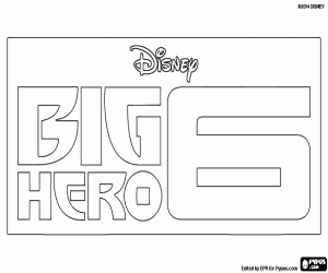 Omalovánka Původní logo Big Hero 6 v angličtině, Disney film